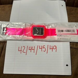 Neon pink watch band